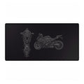 Motorcycle Themed Desk Mat - Premium Black Gaming & Office Accessories for Enthusiasts