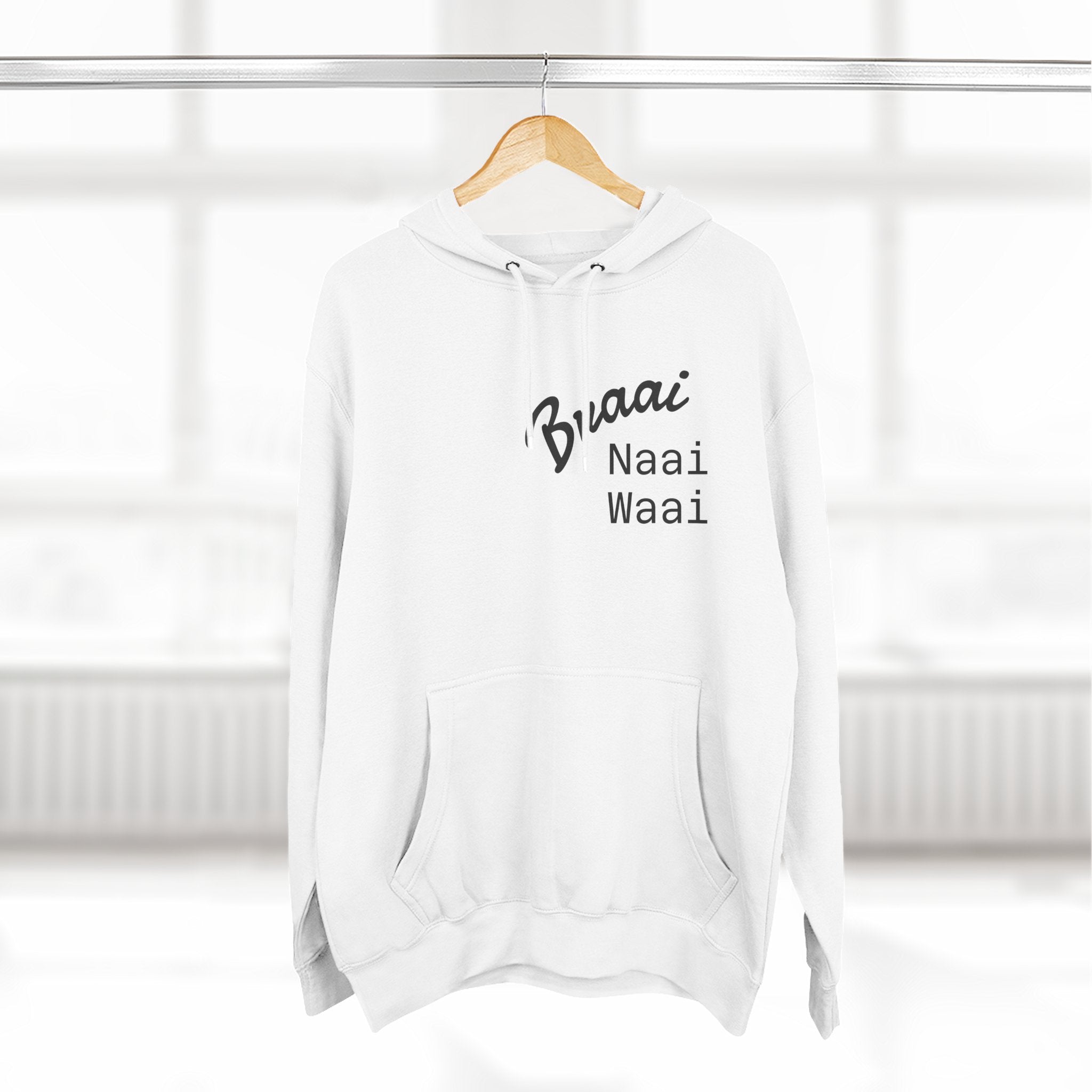 Braai Naai Waai Hoodie — 'Sorry né' Casual Fleece Pullover