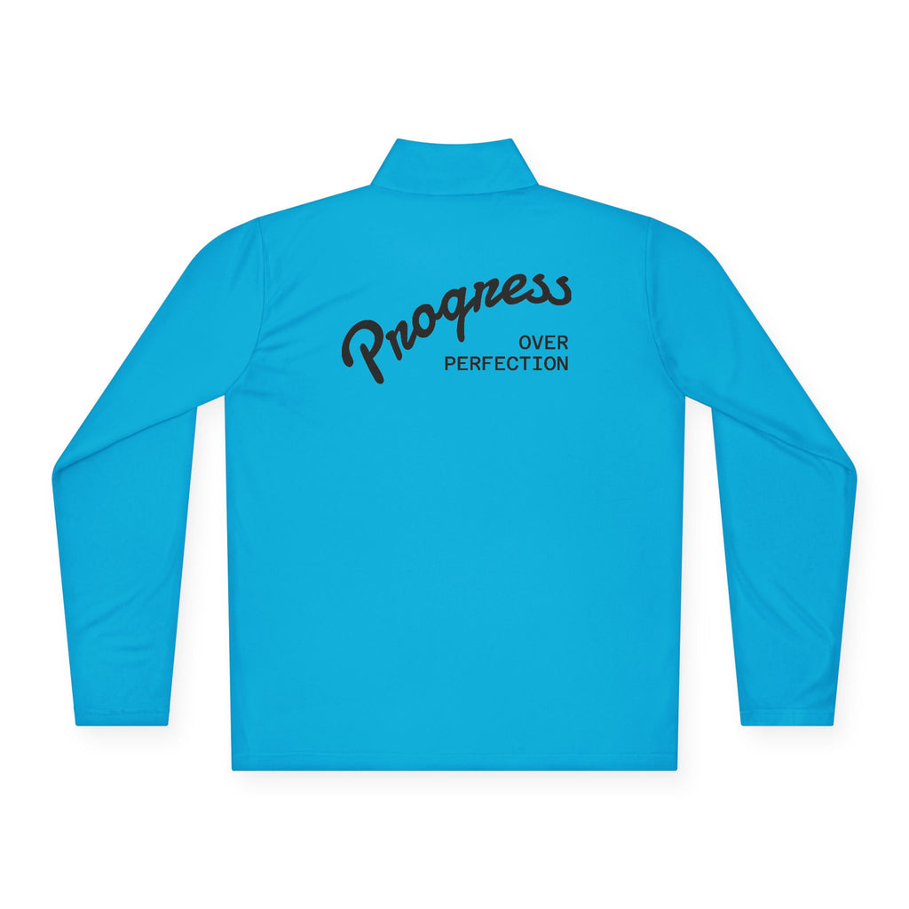 Motivational Unisex Quarter-Zip Pullover - Sarcasm & Progress Over Perfection