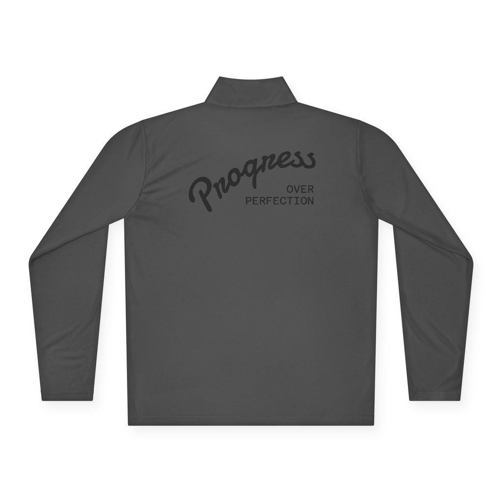 Motivational Unisex Quarter-Zip Pullover - Sarcasm & Progress Over Perfection