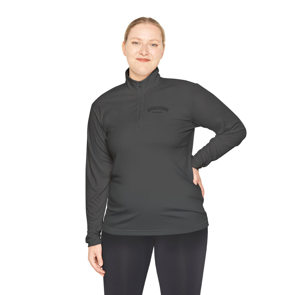 Motivational Unisex Quarter-Zip Pullover - Sarcasm & Progress Over Perfection