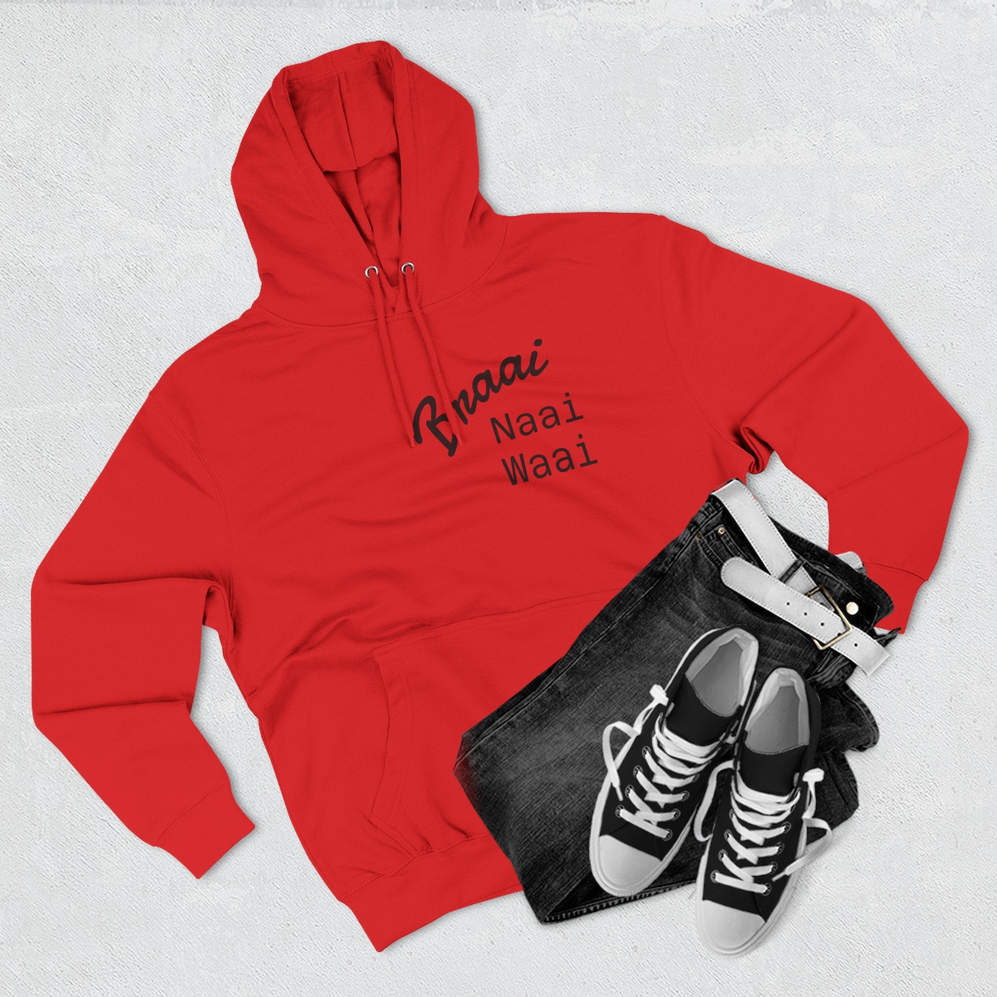 Braai Naai Waai Hoodie — 'Sorry né' Casual Fleece Pullover