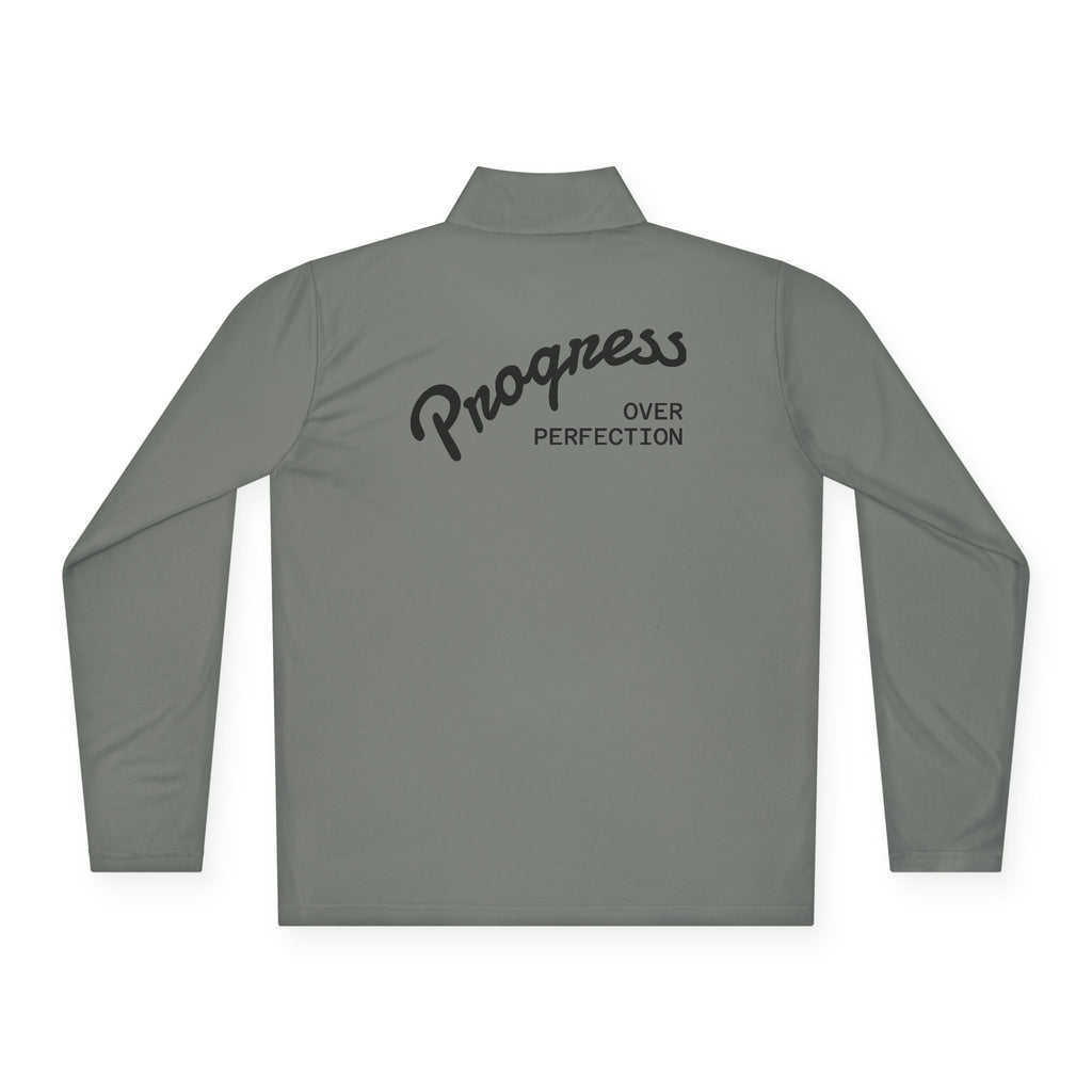 Motivational Unisex Quarter-Zip Pullover - Sarcasm & Progress Over Perfection